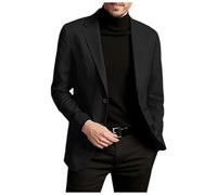 Generisch Chaqueta de traje de estilo coreano para hombre, corte estrecho, diseño de solapa de un solo pecho, abrigo deportivo de negocios, tiempo libre, abrigo de poliéster, formal novio, boda