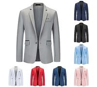 Generisch Chaqueta de traje XL Cuello de solapa Longblazer: blazer de ocio para hombre, corte regular, corte delgado, traje de esmoquin, chaqueta blazer abierta en la parte delantera, chaqueta blazer