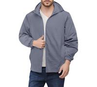 Generisch Chaqueta de verano para hombre, ligera, con capucha, chaqueta de otoño, protección solar, transpirable, chaqueta cortavientos, chaqueta de montaña, chaqueta deportiva holgada, chaqueta