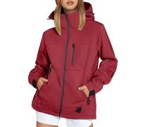 Generisch - Chaqueta para mujer, 2027, resistente al viento, cálida, ligera, impermeable, con capucha, para uso diario al aire libre, rojo, 6X-large