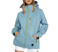 Generisch - Chaqueta para mujer, 2027, resistente al viento, cálida, ligera, impermeable, con capucha, para uso diario al aire libre, gris, 7X-Large