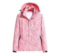 Generisch Chaqueta softshell para mujer, impermeable, chaqueta de lluvia para mujer, tallas grandes, chaqueta de entretiempo, chaqueta impermeable con capucha, cortavientos, chaqueta funcional
