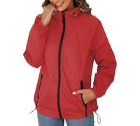 Generisch Chaqueta softshell para mujer, resistente al agua, transpirable, cortavientos, ligera, monocolor, chaqueta para exteriores, cortavientos con capucha, chaqueta de senderismo, chaqueta fina
