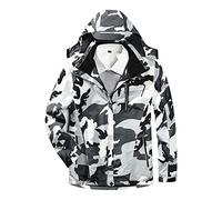 Generisch Chaqueta térmica USB para hombre con diseño de sombrero extraíble, abrigo de senderismo resistente al viento, tecnología cálida para actividades al aire libre, gris, 4XL