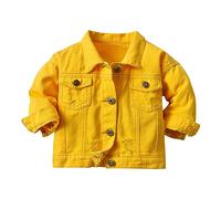 Generisch Chaqueta vaquera para bebé, niño, niña, chaqueta vaquera, chaqueta vaquera, abrigo, ropa exterior, ropa informal, disfraz infantil, dorado, 3-6 Meses