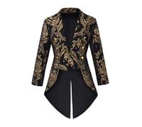 Generisch Chaqueta victoriana para hombre, abrigo steampunk, gótico, esmoquin, largo, clásico, palacio, gabardina, vintage, teatro, ropa de rendimiento, cosplay, Halloween, S5 Gold, S