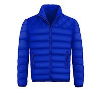 Generisch Chaquetas Hombre Invierno Hombres Invierno Cremallera Cálida Chaqueta de plumón Packable Light Top Calidad Abrigo con Piel Hombres Negro, azul, XL
