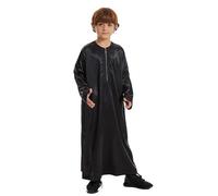 Generisch Chaquetas Para Chicos Primavera Tóbal árabe, Tóbo musulmán, Caftán de Manga Larga, Cuello Redondo, Traje Nacional, Conjunto de Batas Bordadas de Manga Larga para Adolescentes Niño Softshell