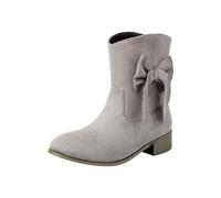 Generisch Chelsea Boots - Botas clásicas para mujer, botines de caña corta, antideslizantes, para el tiempo libre, botas bajas, botas bajas, botas medias, botas de tobillo y tobillo, otoño corto, gris