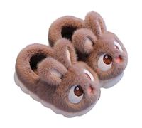 Generisch Children Boys Girls Winter Slippers Anti Slip Indoor Shoes Big Kids Adult Cotton Slippers Babystiestiefel Warm, café, 35 EU