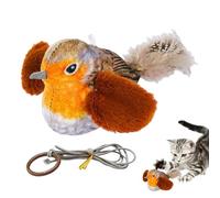 Generisch Chirping Bird Cat Toy - Sonido alimentado por batería, cola, cable elástico, cazador interactivo multifuncional, estimulador de caza felino realista, para el hogar