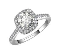 Generisch Christ Schmuck Ringe Silver CZ Ring Zircon Stone Women's Engagement Rings Cubic Zirconia Promise Anillos CZ Compromiso Ring For Women Ringbuchordner 4 Anillos, A, Cobre, Sin piedras
