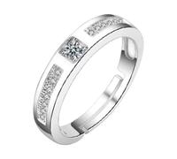 Generisch Christ Schmuck Ringe Silver CZ Ring Zircon Stone Women's Engagement Rings Cubic Zirconia Promise Anillos CZ Compromiso Ring For Women Ringbuchordner 4 Anillos, A, Cobre, Sin piedras