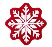 Generisch Christmas Bathroom Rugs - Red Snowflake Bathroom Carpet, Non-Slip Soft Machine Washable Round ChristmAas Rug, Soft Christmas Decorations for Kids and Adults, Red BathroomS Carpets