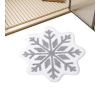 Generisch Christmas Bathroom Rugs - Red Snowflake Bathroom Carpet, Non-Slip Soft Machine Washable Round ChristmAas Rug, Soft Christmas Decorations for Kids and Adults, Red BathroomS Carpets