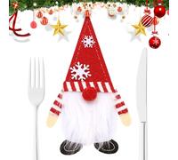 Generisch Christmas Cutlery Bag, 10 x 17,5 cm Gnomes Utensil Storage Sleeves - Sturdy Gnomes Fork Cutlery Storage Pouch,for Theme Party Dinner Table Holiday Wedding Birthday Celebrate New Year