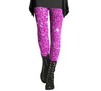 Generisch Christmas Family Outfit Women's Printed Sequin Sport Leggings with Soft and Slim Butt High Leggins, Lila-a., XXL