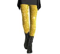 Generisch Christmas Family Outfit Women's Printed Sequin Sport Leggings with Soft and Slim Butt High Leggins, Amarillo-a., 3XL