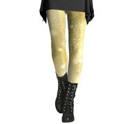 Generisch Christmas Family Outfit Women's Printed Sequin Sport Leggings with Soft and Slim Butt High Leggins, Amarillo., 5XL