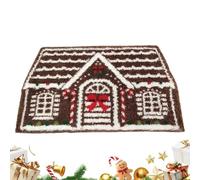 Generisch Christmas Gingerbread House Rug | 23.6x35.4inch Festive Low Maintenance Christmas Doormat Decor | Holiday Gingerbread House Rug Decor,for Entrance, Shower, Home, Bedroom, Living Room, Floor
