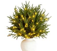 Generisch Christmas Greens for Decorating- Christmas Tree Filler Branches, 5 Pine Branches + 1 LED Strip Set | for Family Friends Party Home Holiday Gathering Celebration Indoor