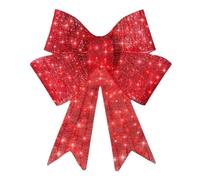 Generisch Christmas Wreath with Lights | 23.6" Red Ornament Wreath with Bow, Elegant Front Door Holiday Decoration | for New Year Fireplace Table Centerpiece Living Room Holiday