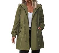 Generisch Chubasquero fino para mujer, impermeable, plegable, chubasquero con capucha, ligero, transpirable, chaqueta larga, cortavientos, poncho de lluvia para viajes, chaqueta de entretiempo para