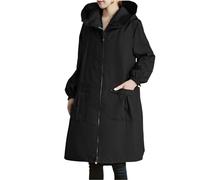 Generisch - Chubasquero impermeable y elegante de longitud larga para mujer, ligera, para la cocina, el hogar y el trabajo, abrigo largo hasta el suelo para mujer, Negro , XXL