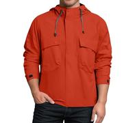 Generisch Chubasquero ligero para hombre, cremallera deportiva, chubasquero con capucha, chaqueta a prueba de viento para senderismo, correr, camping, pesca al aire libre Turquía Hombre, Rojo sandía