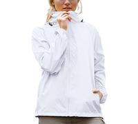 Generisch Chubasquero para hombre y mujer, cortavientos, largo, cortavientos, transpirable, resistente al viento, con capucha, impermeable, poncho de lluvia, senderismo, chaqueta deportiva plegable