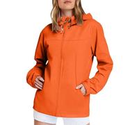Generisch Chubasquero para mujer para deportes al aire libre, chaqueta con capucha, chaqueta de entretiempo con capucha, chaqueta informal para otoño e invierno, abrigo de montaña, naranja, 5XL