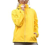 Generisch Chubasquero para mujer, resistente al agua, transpirable, cortavientos, chaqueta para exteriores, con capucha, monocolor, cremallera completa, chaqueta ligera, chaqueta cortavientos