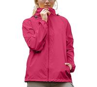 Generisch Chubasquero para mujer, resistente al agua, transpirable, cortavientos, chaqueta para exteriores, con capucha, monocolor, cremallera completa, chaqueta ligera, chaqueta cortavientos