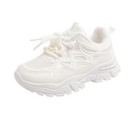 Generisch Chunky Zapatillas de Plataforma para Niños Niñas Transpirables Suela Suave Zapatillas de Running Entrenamiento Gimnasio Antideslizante Deportes al Aire Libre Zapatillas, Z1, blanco., 36 EU