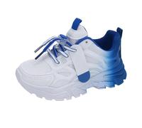 Generisch Chunky Zapatillas de Plataforma para Niños Niñas Transpirables Suela Suave Zapatillas de Running Entrenamiento Gimnasio Antideslizante Deportes al Aire Libre Zapatillas, Z2 azul., 30 EU