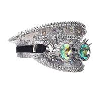 Generisch Cilindro de lentejuelas estilo club nocturno para hombres y mujeres, sombreros de jazz, danza escénica, sombreros de rendimiento, regalo de regalo, plata, Talla única