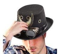 Generisch Cilindro steampunk - 32 cm Vintage Victorian Hut Headwear Cosplay Masquerade Accesories, diseño antiguo de movimiento | carnaval escenario teatro fotografía Festival Disfraz XL Set ProX