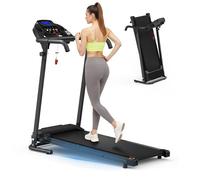 Generisch Cinta de correr plegable 2 en 1, carga de 120 kg, control por aplicación + 15 programas de entrenamiento, triple amortiguación, cinta de correr para caminar, correr, correr en casa y oficina
