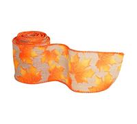 Generisch Cinta de otoño engastada con alambre para decoraciones de Acción de Gracias con diseño de hoja de arce Ideas de regalo (D, talla única)