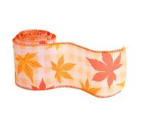 Generisch Cinta de otoño engastada con alambre para decoraciones de Acción de Gracias con diseño de hoja de arce Ideas de regalo (F, talla única)