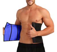 Generisch Cinturón abdominal para hombre, con hebilla engrosada, para entrenamiento, fitness, azul, XL