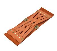 Generisch Cinturón de corsé para mujer, cinturón de cintura ancha para vestidos punk diarios pecho cintura elástica bufanda conjunto de tejer chicos, marrón, Talla única