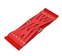 Generisch Cinturón de corsé para mujer, cinturón de cintura ancha para vestidos punk diarios pecho cintura elástica bufanda conjunto de tejer chicos, rojo, Talla única