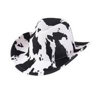 Generisch Clásico sombrero de vaquero occidental de ala ancha para hombre - Sombrero con textura similar a la piel de vaca para un uso cómodo durante todo el día., Blanco, Talla única