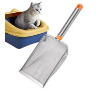 Generisch Cleaning Tool Sand Scoop - Mango ergonómico de agarre profundo | Heavy Duty Stainless Steel Pooper Scooper for Cats and Small Pets | Pet Waste Cleaning Tool for Litter Box Sand and Waste