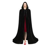 Generisch Cloak with Hood, Medieval Cape, Vampire Wizard Raven Design, Lightweight Fabric, Flowing Fit, 1 tamaño, para Halloween, teatro, festival, caza, exterior, Stage Performance, Cosplay