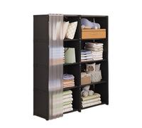 Generisch Closet Wardrobe, Heavy Duty Garment Rack, Small Room Storage Organizer, Multi Tier Clothes Shelf System, for Folded Clothes Dresses Coats Bedroom Organization Space Saving Home Use