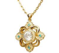 Generisch Clover Necklace - Clover Necklace Gold Jewelry | Zinc Alloy Rhinestone Good Luck Chain, Gold Ñecklace Women Jewelry for Mom Teen Wife Girlfriend Party Mothers Day Valentine Birthday Wedding