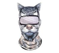 Generisch Cobertura facial completa - Máscara de poliéster con orejas de pie con patrón 3D, gorro de máscara transpirable, festival de música de Halloween, de esquí al aire libre