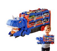 Generisch Coche de Dinosaurio, camión de Dinosaurio Que Come Coche, Juguete Plegable para Coche, de Transporte de Dinosaurios, vehículo de Transporte, Juego de Juego con 18 Coches para